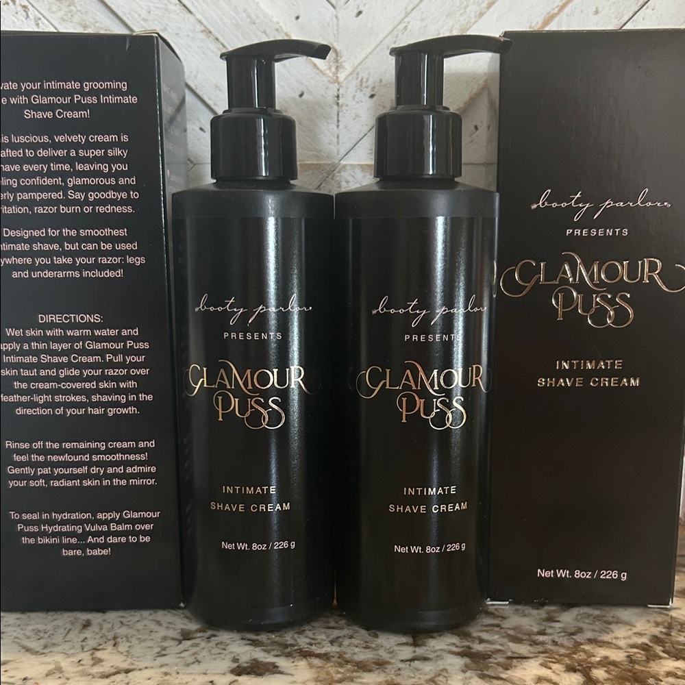 Booty Parlor Glamour Puss Intimate Shave Cream bundle of 2, new in box